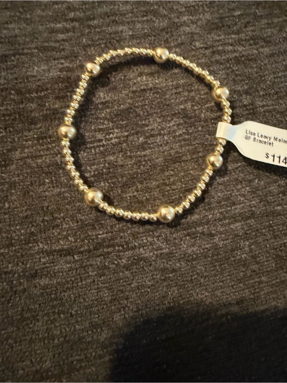 Lisa leavy Melanie gf Gold Beaded Stretch Bracelet NWT